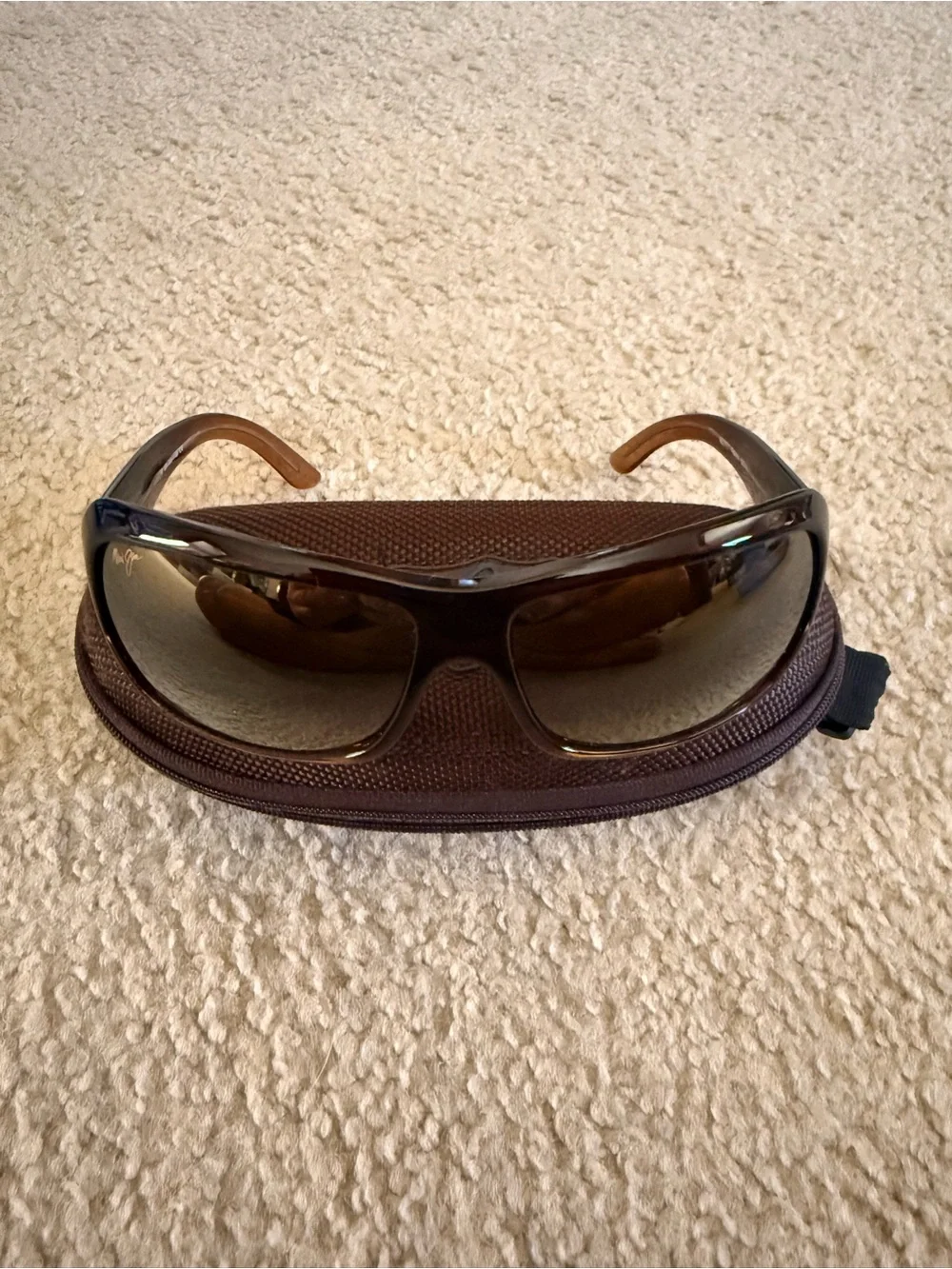 Maui Jim Brown Gradient Wrap Sunglasses